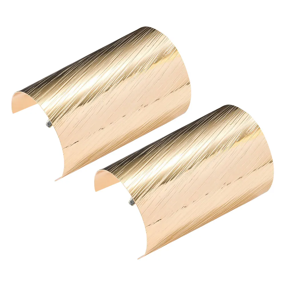 

2Pcs Hair Clips Vintage Metal Ponytail Cuff Brushed Texture Elegant High Ponytail Accessories Thick Hair Holder