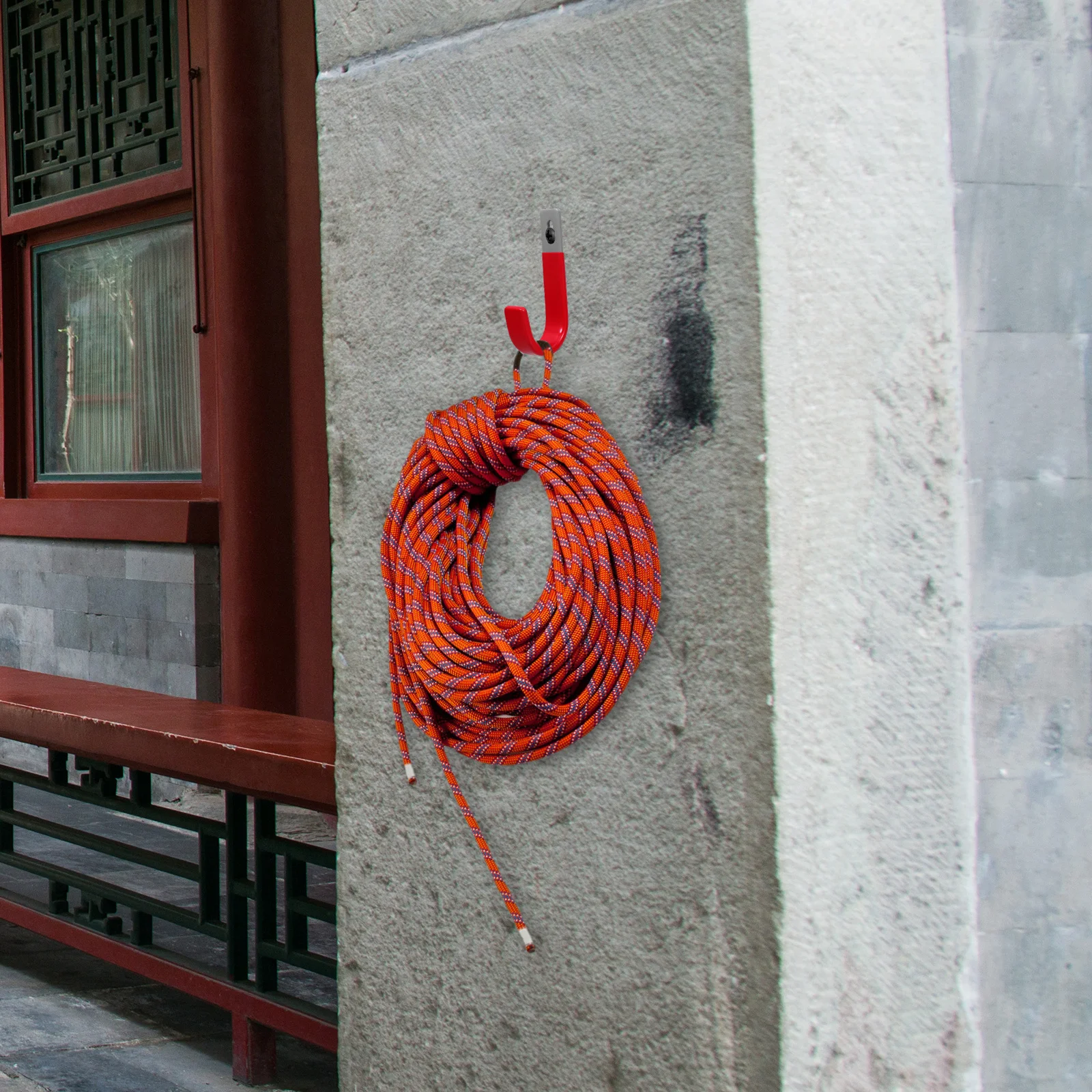 

1Set Heavy Duty Wall Hooks Anti Slip PVC Coated Metal Garage Storage Hanging Organizer for Bicycles Tools Ladders