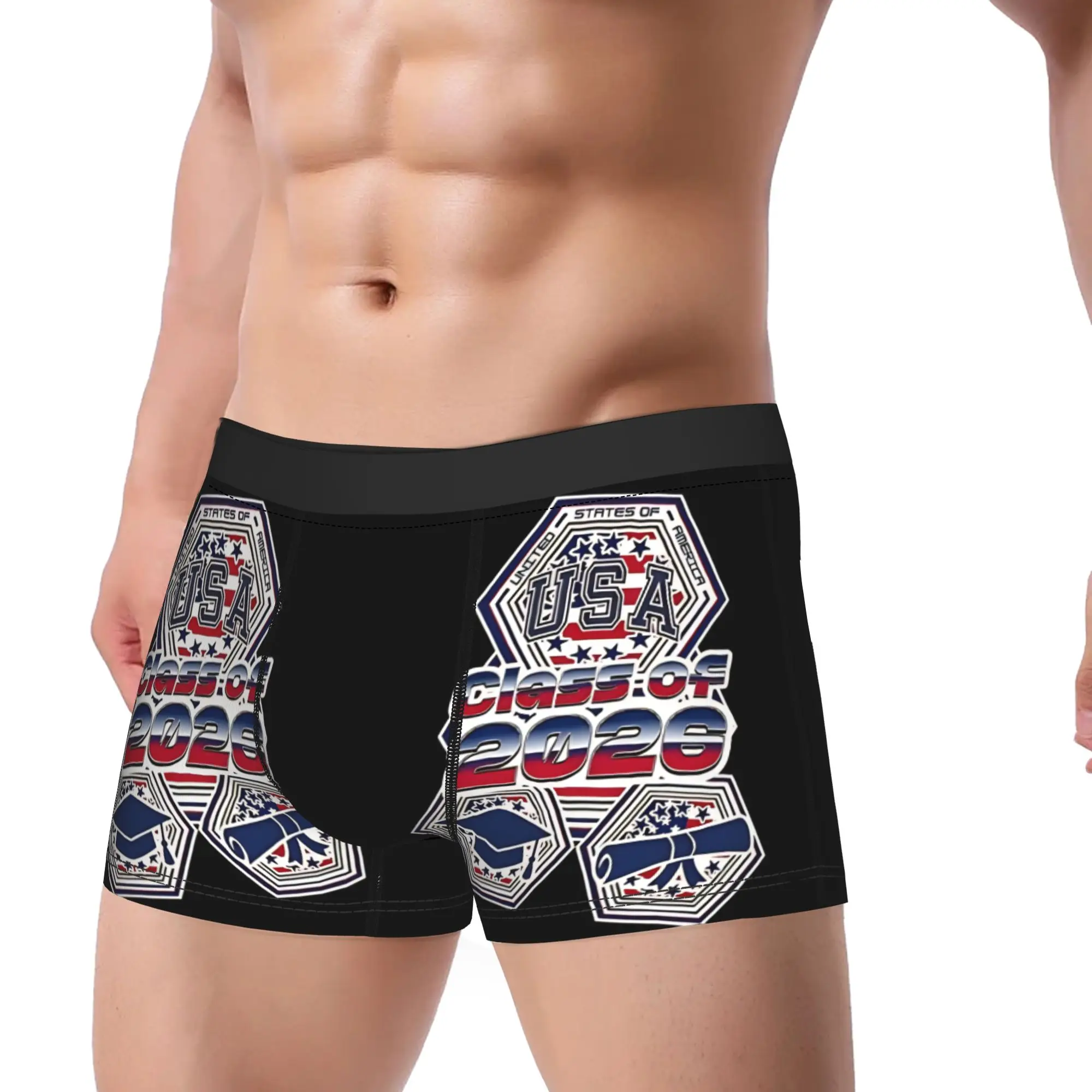 Graduation Design with Stars Stripes Senior class of 2026 Underpants Homme Panties Man Underwear Print Shorts Boxer Briefs