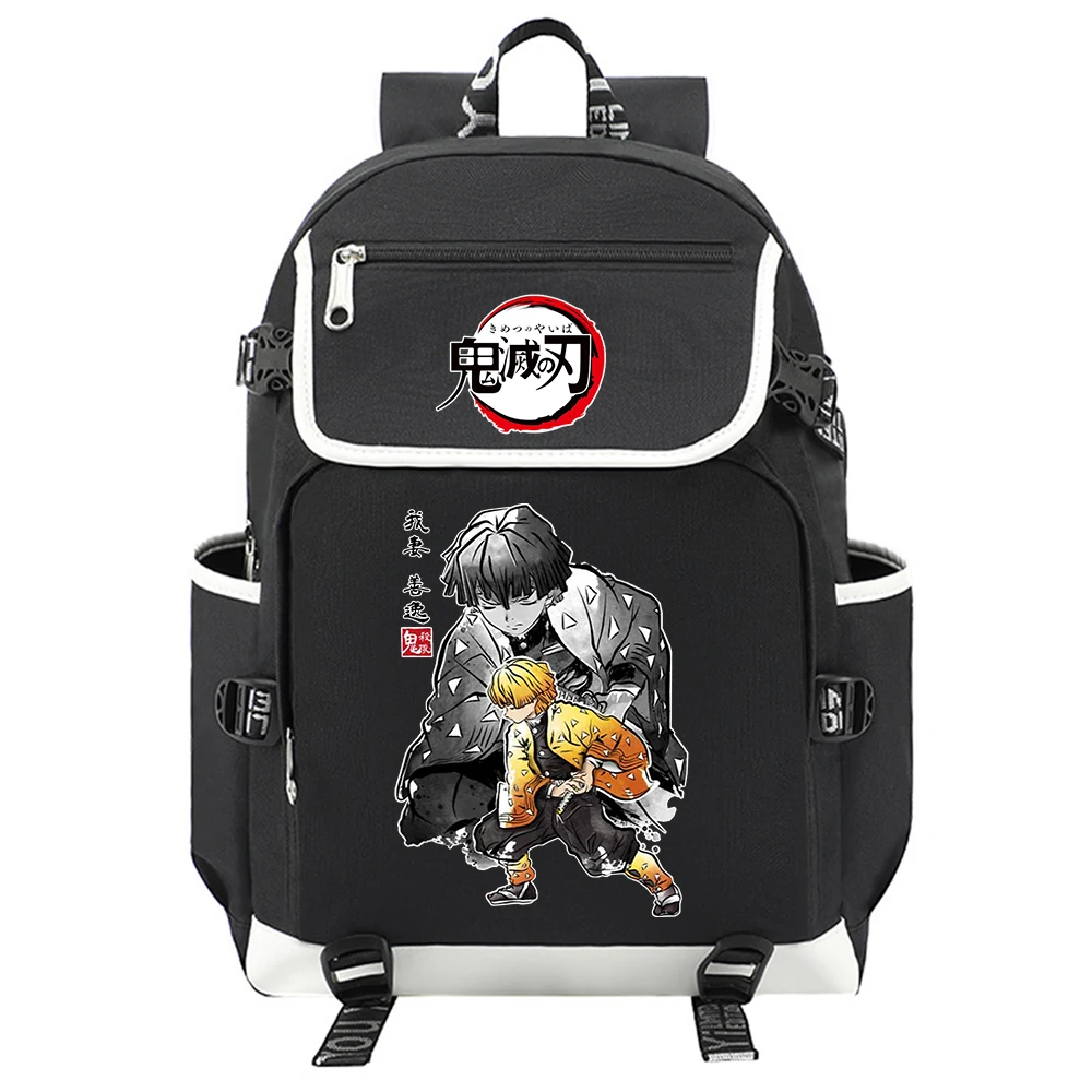 Anime Demon Slayer Zenitsu Zaino Zaino per laptop Zaino per adolescenti Ragazzi Ragazze Studente Borsa per libri Regalo