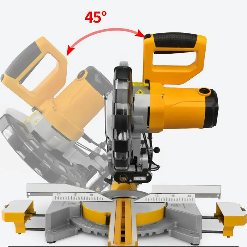 10 inch Table Saw Compound Sliding Miter Saw Aluminium Cutting Woodworking Tool Pull Rod Rail Cutting Tool