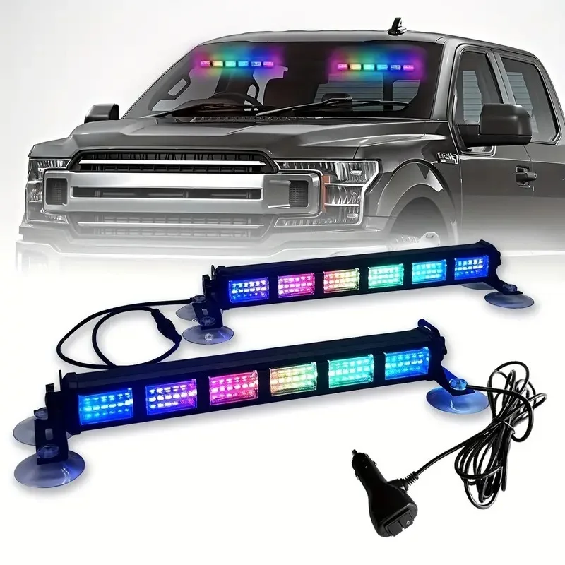 12V 24V Colorful LED Strobe Warning Light Multi Flash Emergency Light Long Bar Ambient Decor Light