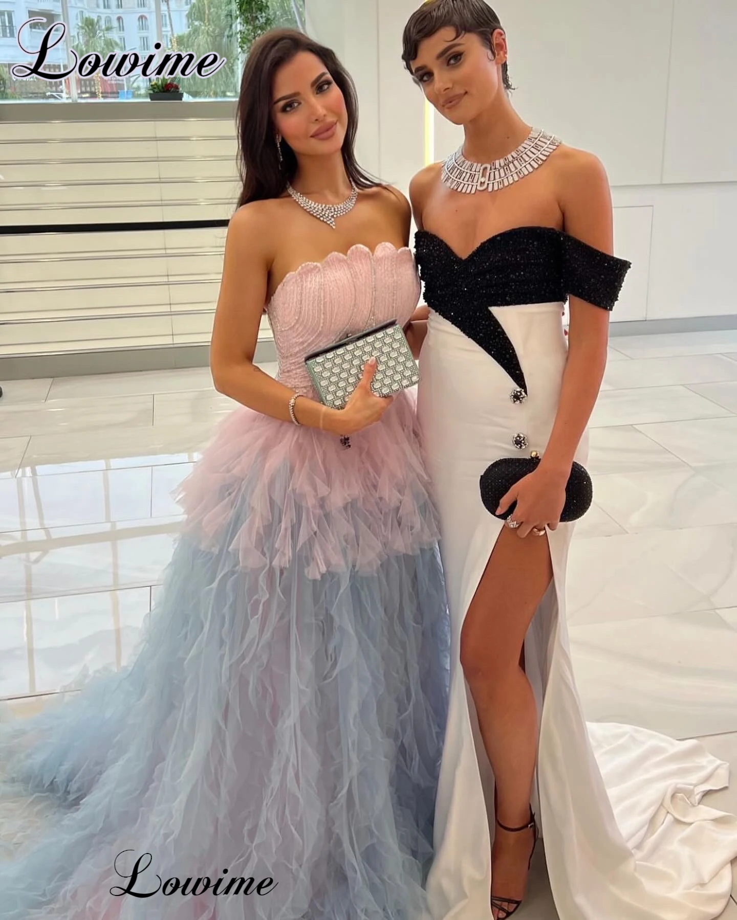 New Fashion Sweet Celebrity Dresses A-Line Strapless Sexy Red Carpet Runway Dresses For Women Vestidos De Gala Evening Gowns