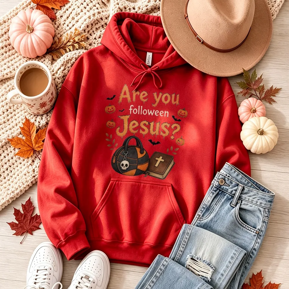 Are You Followween Jesus Pumpkin Bible Graphic Hoodie Unisex Hooded Sweatshirt Christian Faith Halloween Autumn Casual Pullover