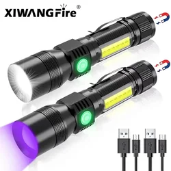 UV Light High Power Led Flashlight USB Rechargeable Camping Lantern Pets Urine Stains Black Light Led Ultraviolet Torch Lamp