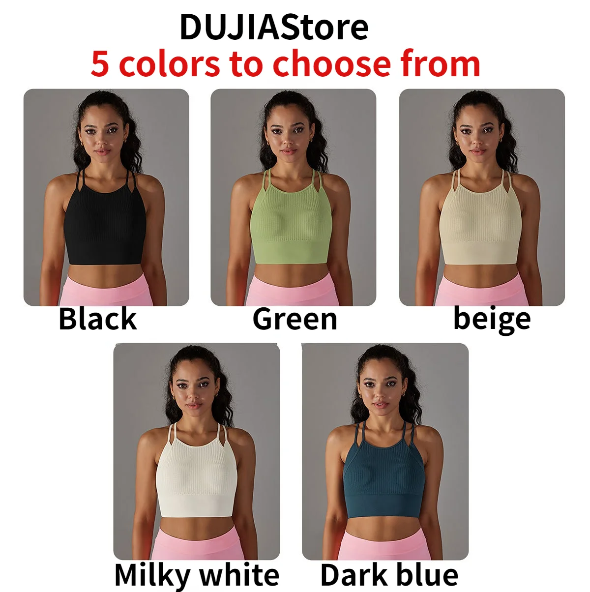 Seamless Sports Underwear Women High Support Impact Gym Bra Push-up Quick Dry Elastic Workout Vest Yoga Running Fitness Tank Top