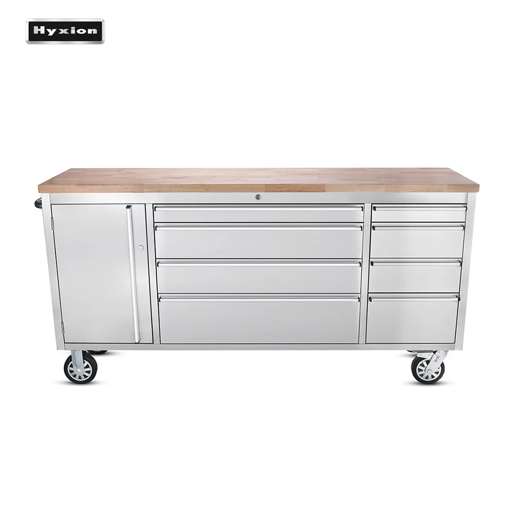 Hyxion 4 Wheels Drawer Set Boxes Storage Heavy Toolbox With Garage Tools