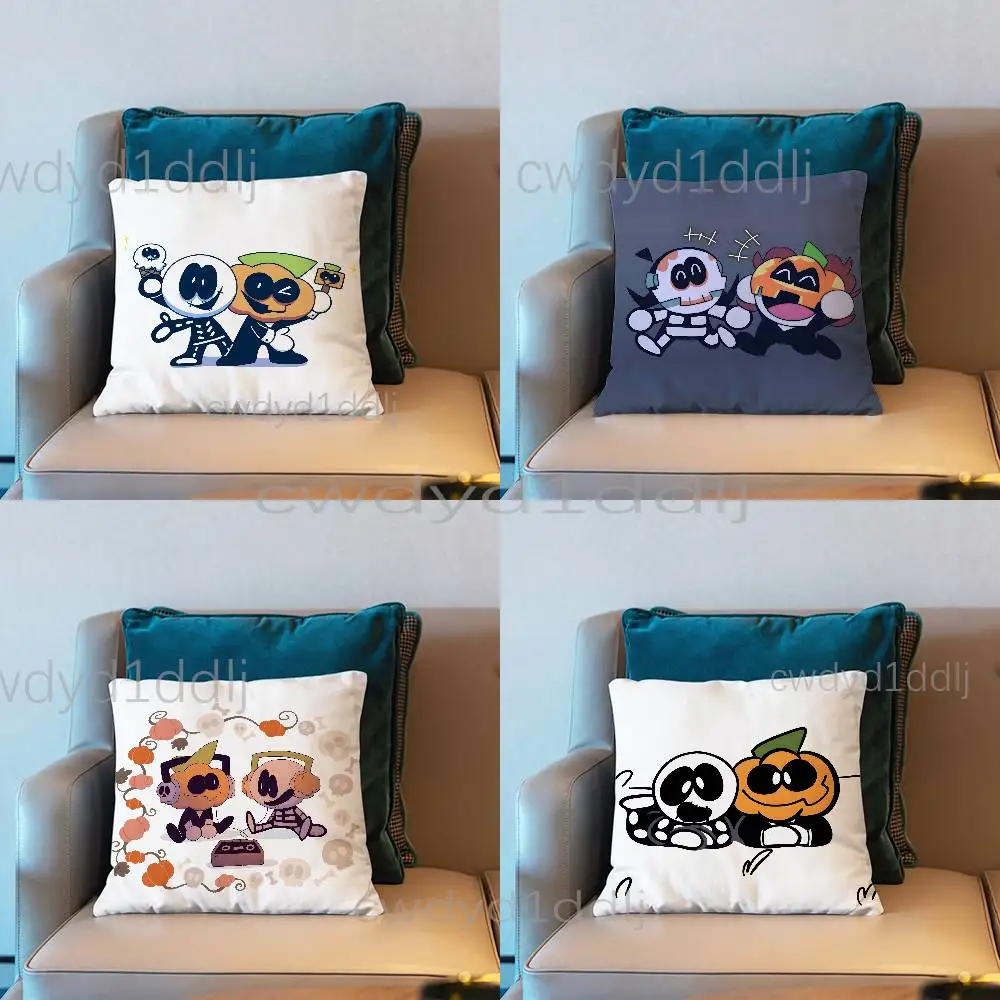

S-Spooky Month Anime Pillow Case Cover Square Sofa With For Pattern Comfortable Cushion suitable Of Room