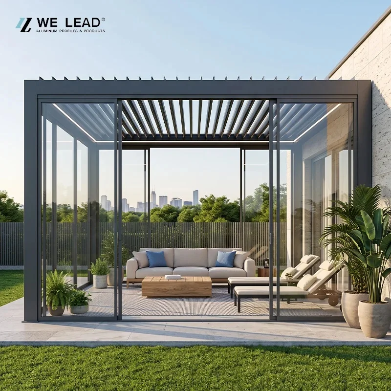 We Lead Modern Aluminum Pergola Powder Coated Rectangular Outdoor Garden Structure Black Silver White Weather Resistant