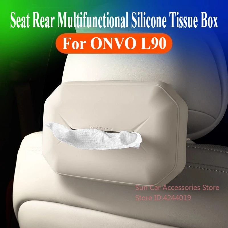 

For NIO ONVO L90 Car Mounted Seat Rear Multifunctional Silicone Tissue Box Suspended Car Interior Modified Accessory