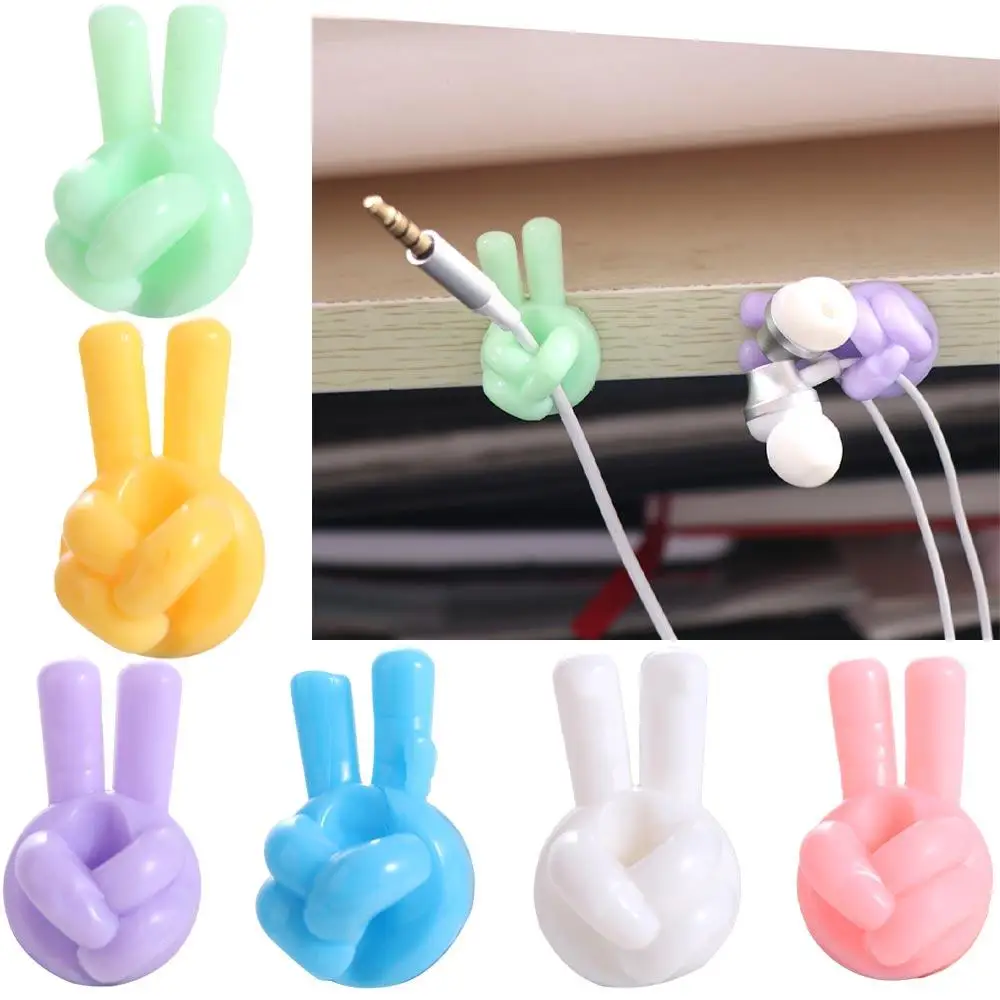 PVC Creative Thumb Cable Organizer Self-Adhesive Cord Holder Self-Adhesive Thumb Wire Holder Thumb Data Cable Storage