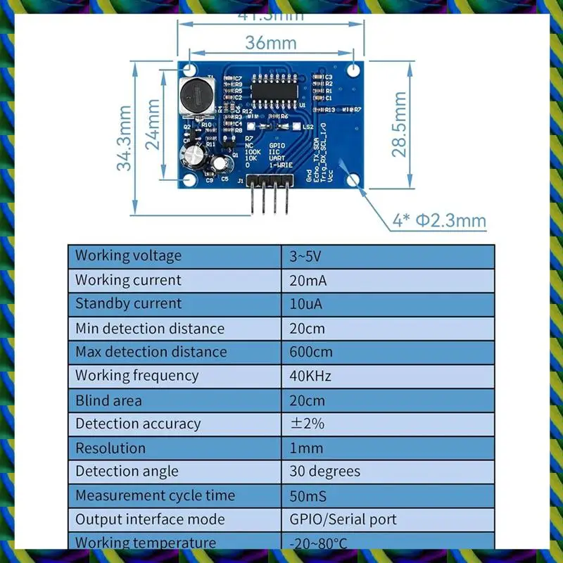 Ежедневно 2 шт. ультразвуковой датчик расстояния для измерения расстояния, предотвращение препятствий, промышленное управление HC-SR04T