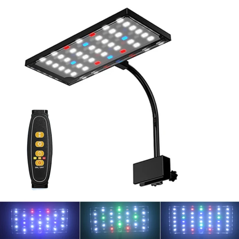 

USB Aquarium LED Light Full Spectrum Aquatic Plant Grow Lamp Fish Tank Adjustable Brightness Dimmable Timed 360 rotatable Light