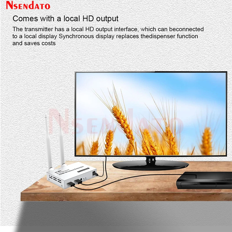 200M 4K 5.8G Wireless HDMI Transmitter Receiver Extender 1 TX-4 RX Wireless HDMI Video Extender Kit with IR For TV Box PC