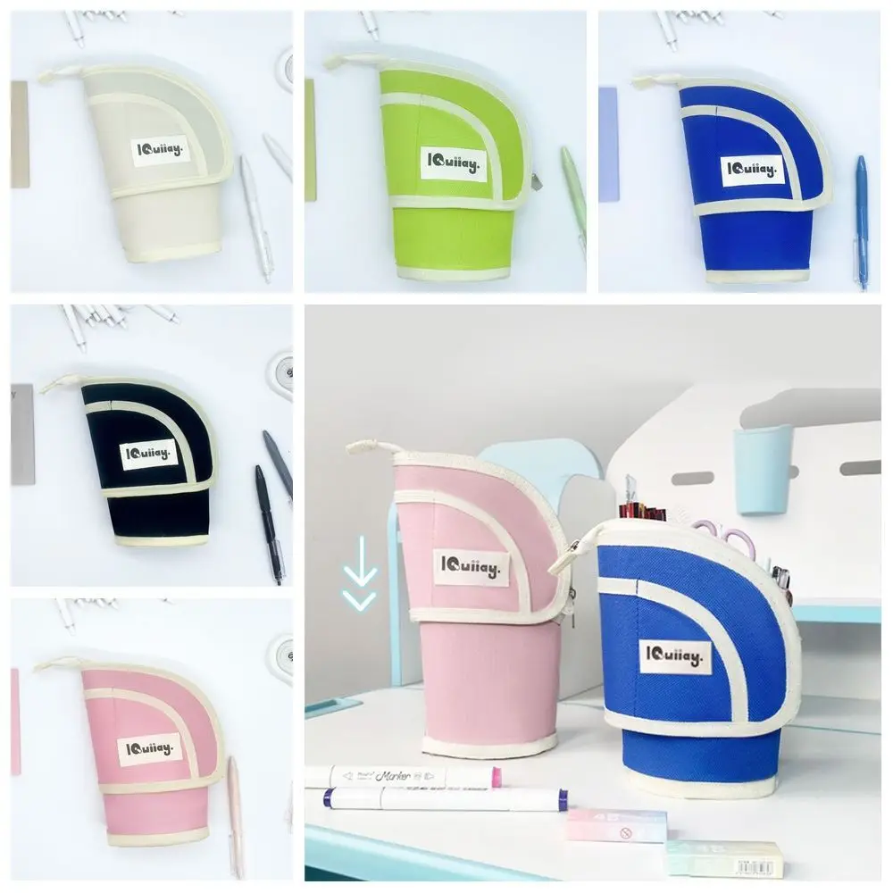 Cosmetics Storage Vertical Plush Stationery Bag Large Capacity Jewelry Storage Large Pen Bag Candy Color Soft Pencil Case School