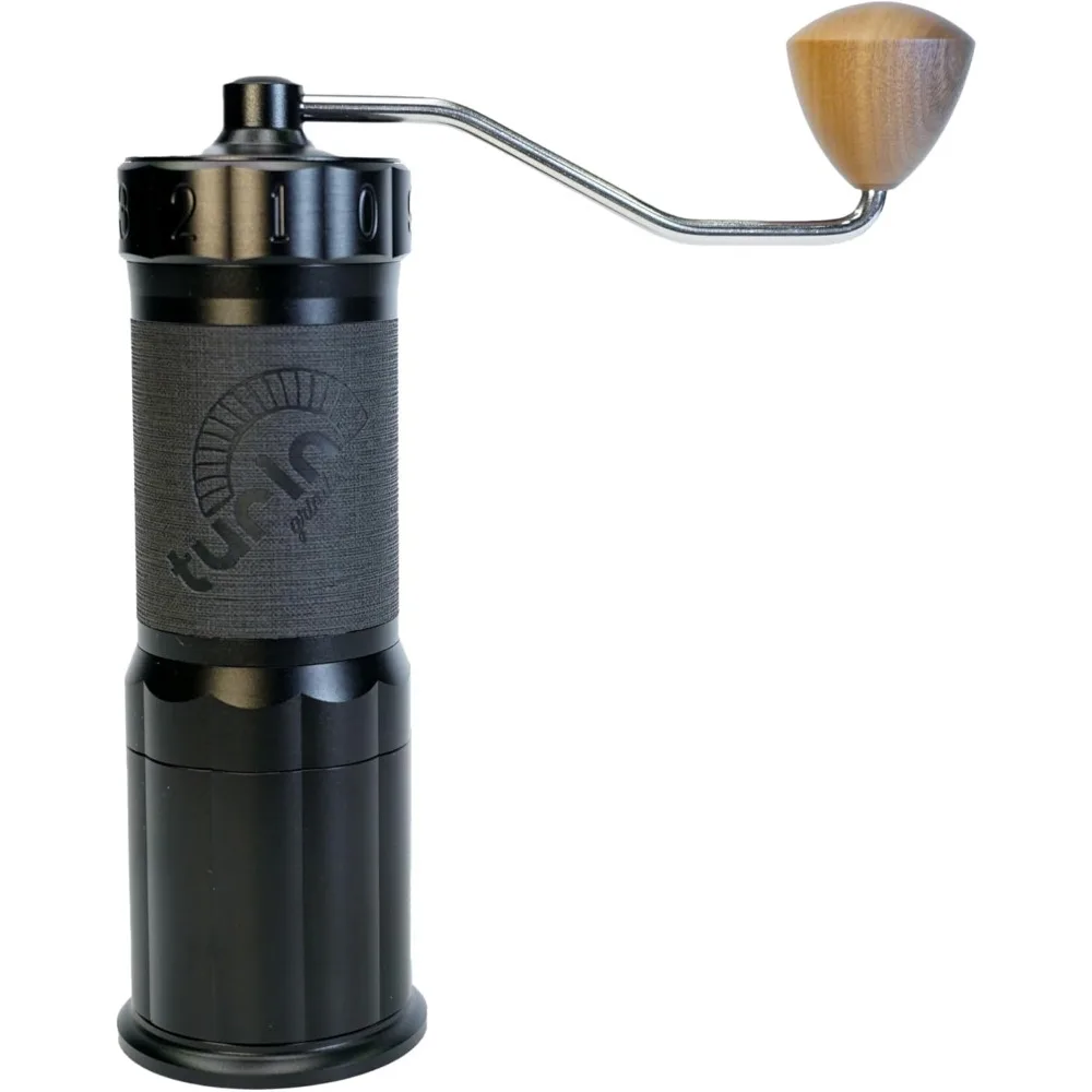 

Ручная кофемолка Turin H40 V2 — заусенцы из нержавеющей стали 40 мм, регулируемые для различных методов заваривания, алюминиевый корпус