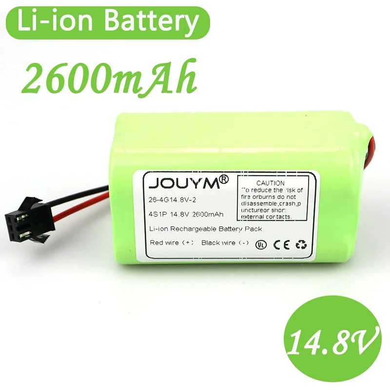 2600mAh, 14.8V Battery for Robot vacuum Cleaner INR18650 M26-4S1P, Mamibot EXVAC660, DEXP MMB-300, Neatsvor X500 Replacement