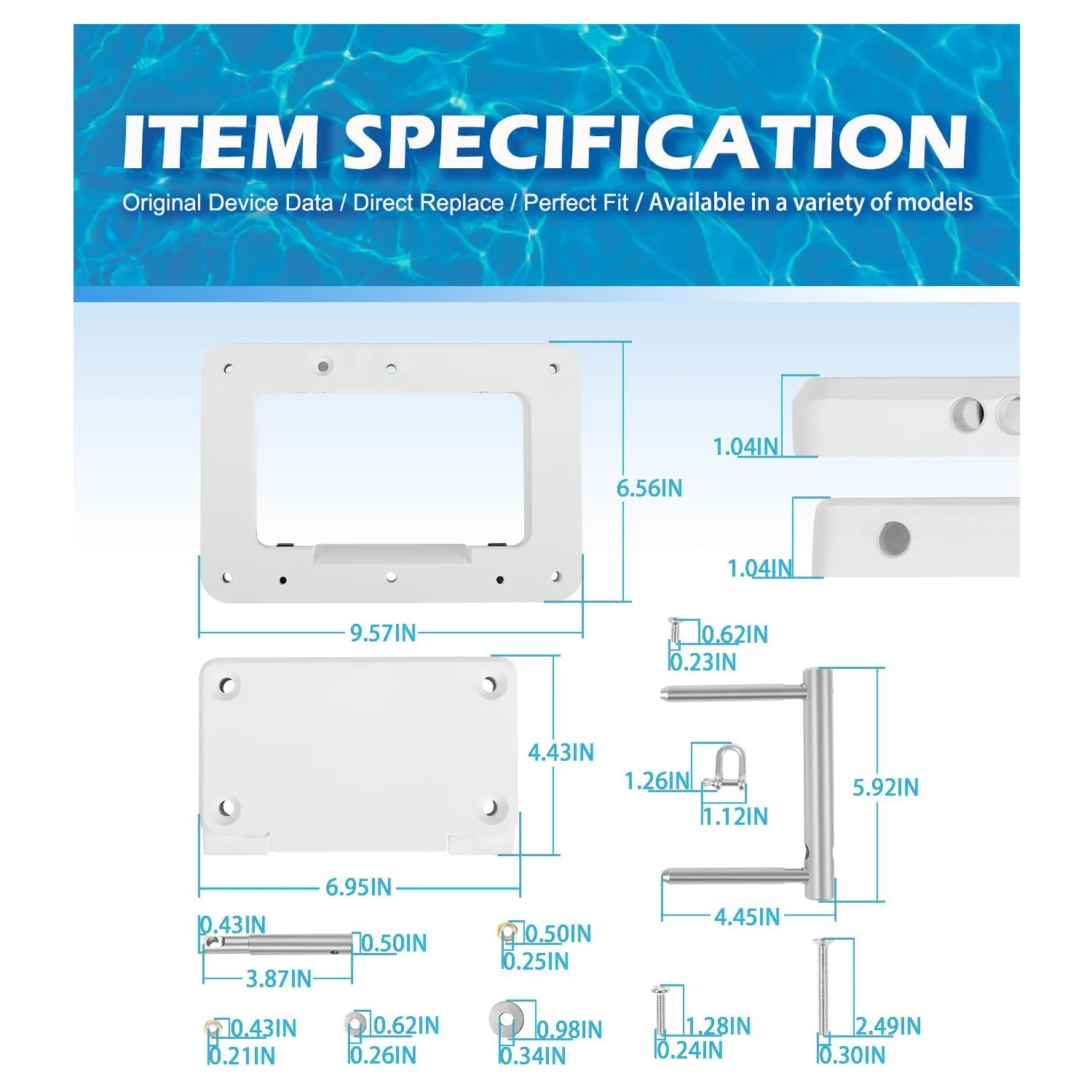 010-12832-61 Boats Quick Release Bracket Plate System for Garmin Force Kraken Trolling Motor, 010-12832-60, 0100209801- White