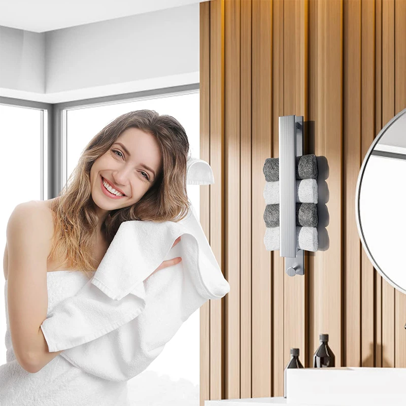 Self-Adhesive Towel Holder No Drilling Stainless Steel Guest Towel Holder Easy To Install Kitchen Bathroom Wall Toilet Rack