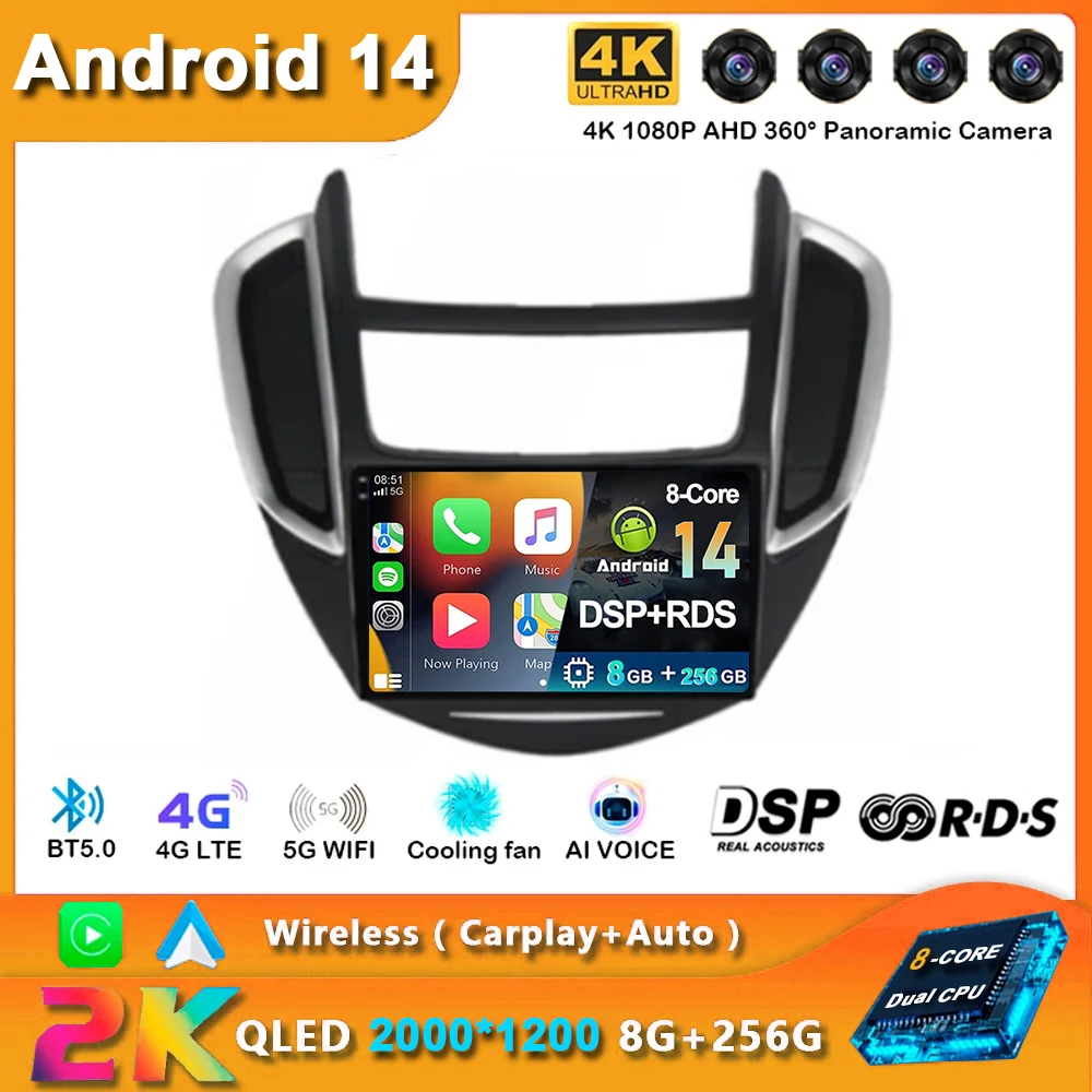 

Android 14 Car Radio For Chevrolet Trax 2014 - 2019 Multimedia Video Player Auto Stereo GPS Navigation Carplay Head Unit Screen