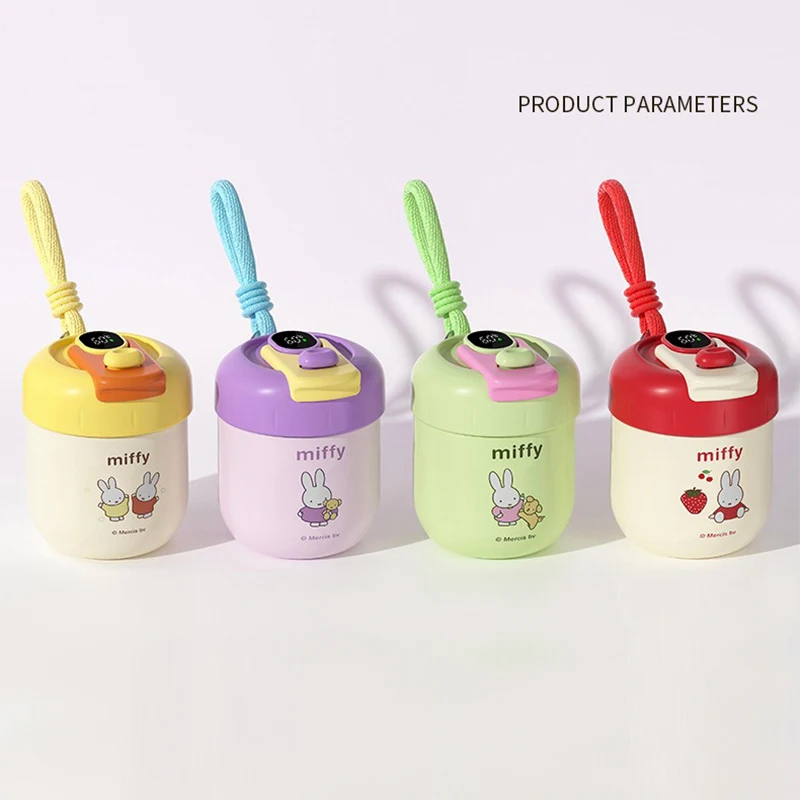 かわいい ​ ​ ミッフィー ステンレス鋼製魔法瓶 コーヒーカップ 温度表示付き ポータブル 保温マグカップ 可愛い 旅行に便利 漏れ防止