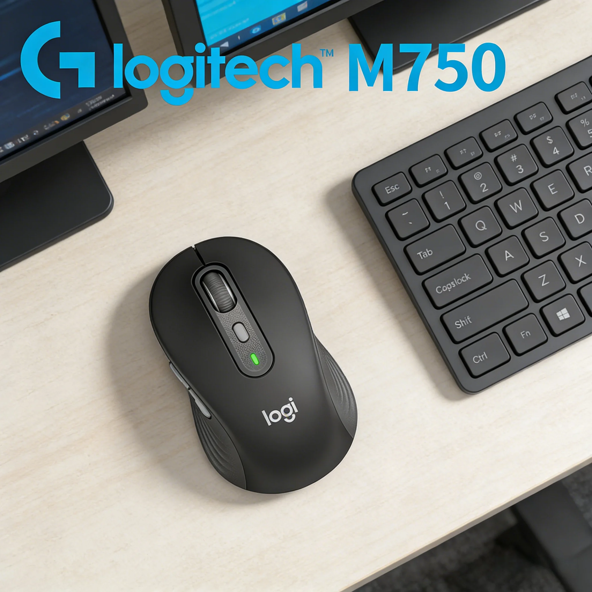 

Беспроводная мышь Logitech M750 SilentClick с 90% снижением шума, SmartWheel для тихой и длительной работы в офисе, на ПК и ноутбуке