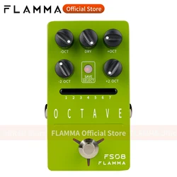 FLAMMA-Pedal de efectos de octava de guitarra FS08, efectos polifónicos de octava, 7 ranuras preestablecidas, control Individual para señal seca