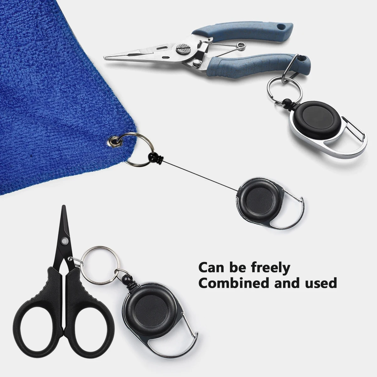 حبل قابل للسحب مضاد للخسارة كماشة الصيد، مقود أمان 60 سم لملحقات معدات صيد قوارب الكاياك #6