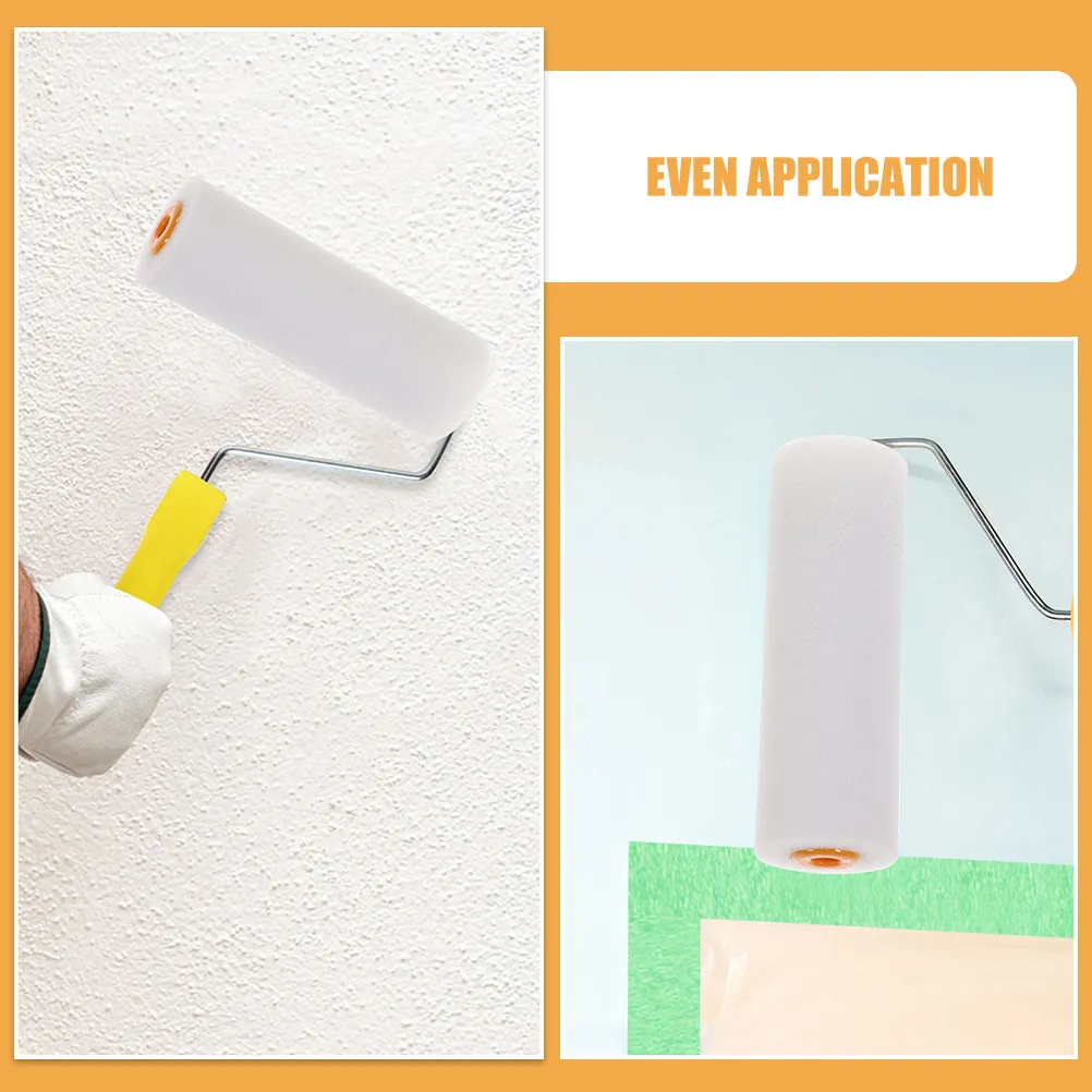 10Pcs Sponge Paint Roller Brush Heads 4 Inch High Density Foam Mini Roller Covers for Walls Furniture Cabinets Doors Smooth Even