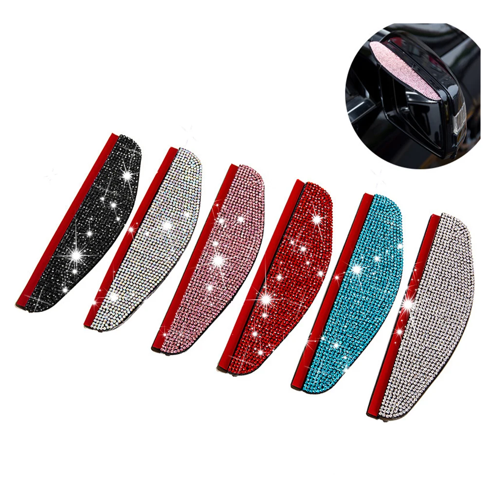 Samochodowe lusterko wsteczne przeciwdeszczowe uszczelka brwi Rhinestone boczne lusterko wsteczne samochodu osłona przeciwsłoneczna osłona przeciwdeszczowa części ochronne akcesoria