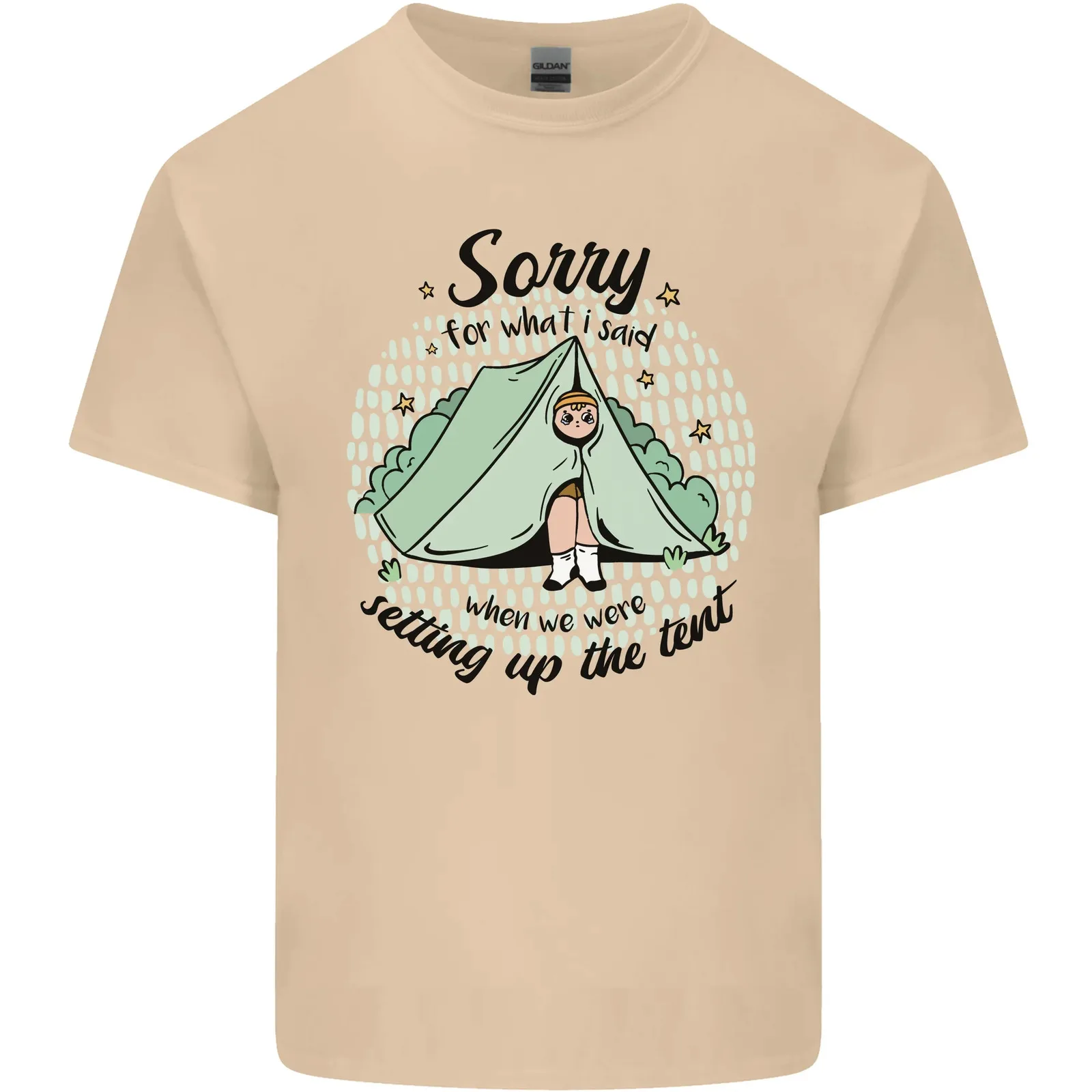 Funny Camping Tent Sorry for What I Said Mens Cotton T-Shirt Tee Top