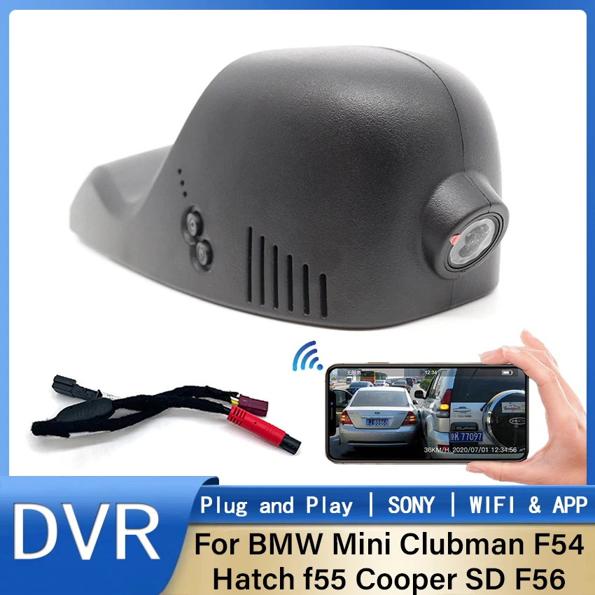 Plug and Play HD Car DVR Wifi Dash Cam Camera Video Recorder Original For BMW Mini Clubman F54 Hatch f55 Cooper SD F56 2016-2022