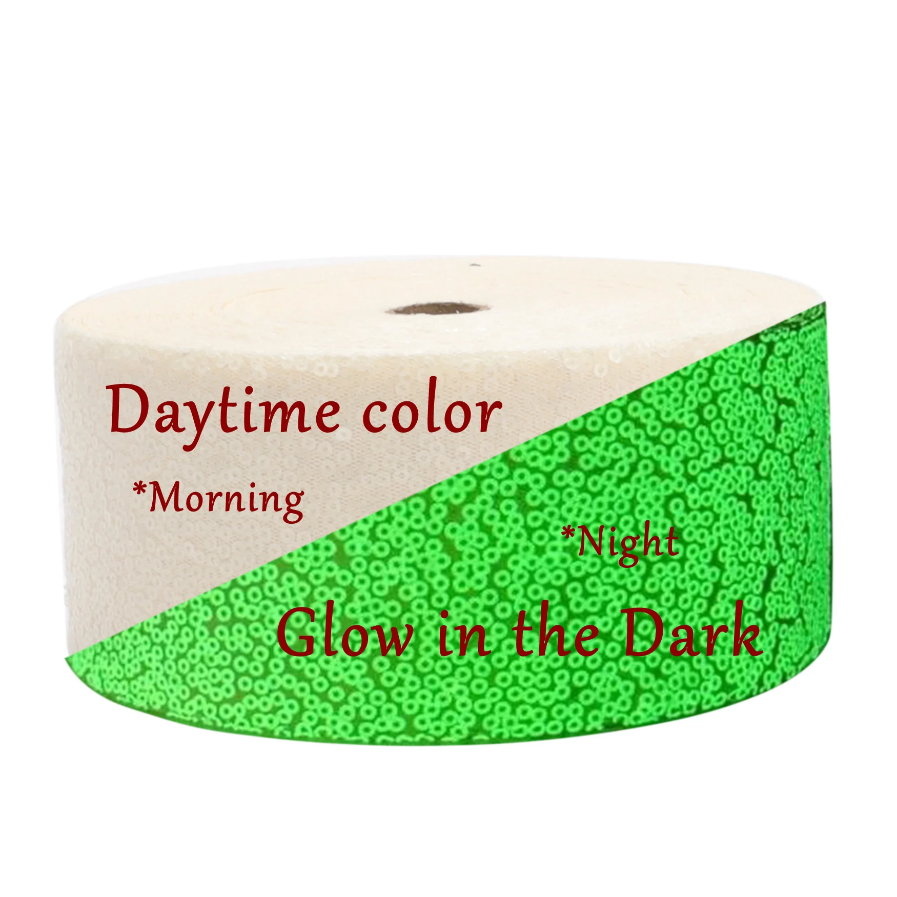 

Listones 3inch 75mm Glow in the dark Sequin Scribble Sequin Ribbon 25Yards/Roll by HSDRIBBON