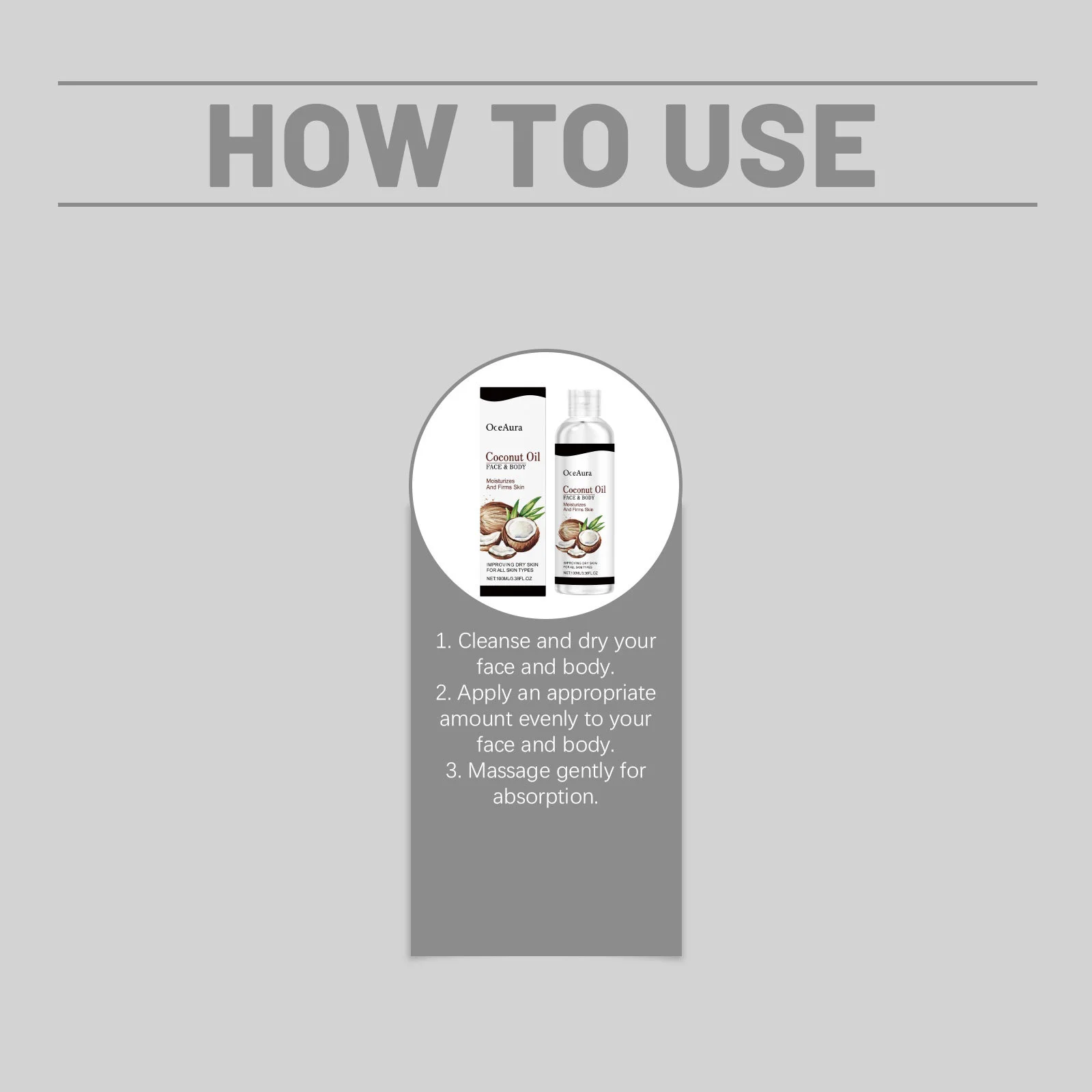 ココナッツ保湿オイル 栄養を与える乾燥肌 引き締め 小じわを薄くする 美白修復 スムージング リラックス フェイシャル ボディ マッサージオイル