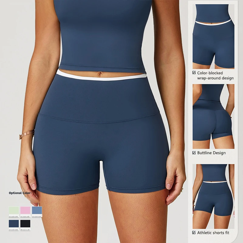 Ctenkevet ผู้หญิงแฟชั่นสี Collision GYM กางเกงขาสั้นหญิงสูงเอว Breathable โยคะกางเกงขาสั้นผู้หญิงวิ่ง Quick-DRY Leggings