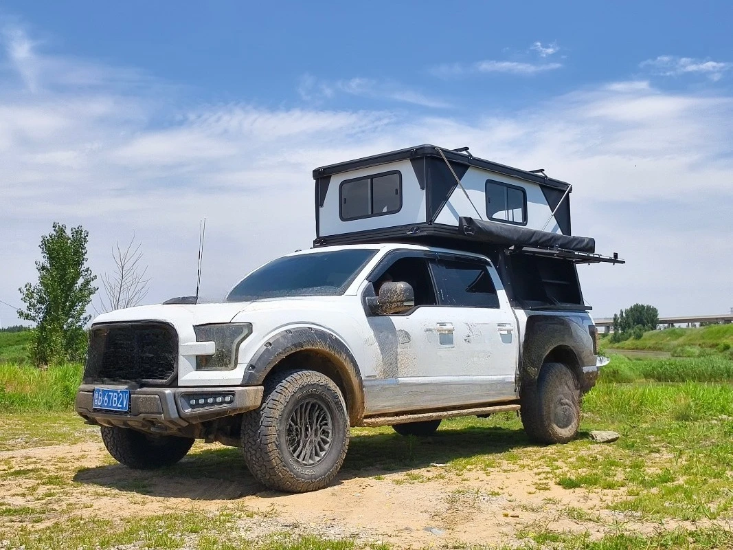 Offroad Pickup Truck Canopy Camper Hard Shell Aluminum Reinforced Structure Waterproof Rooftop Tent for tacoma Hilux