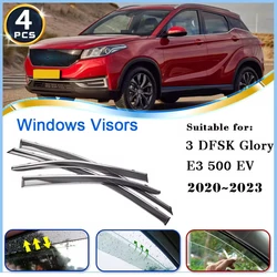4Pcs Deflectors for Seres 3 DFSK Glory E3 500 EV 2020~2023 2021 Accessories Car Side Window Visors Rain Eyebrow Guards Sun Visor