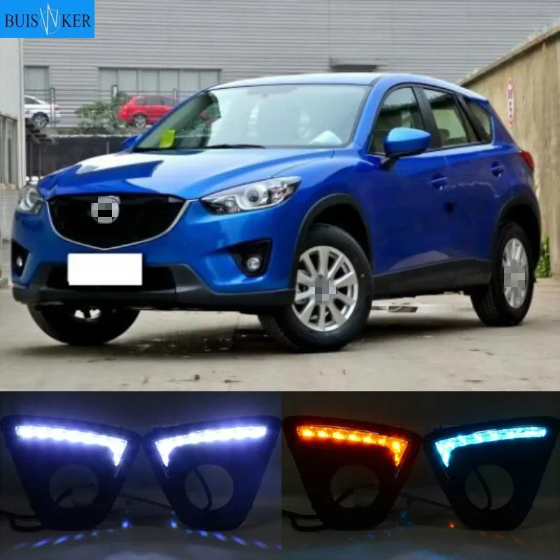 

2PCS 12V led car drl daytime running lights with fog lamp hole for Mazda cx-5 cx5 cx 5 2012 2013 2014 2015 2016