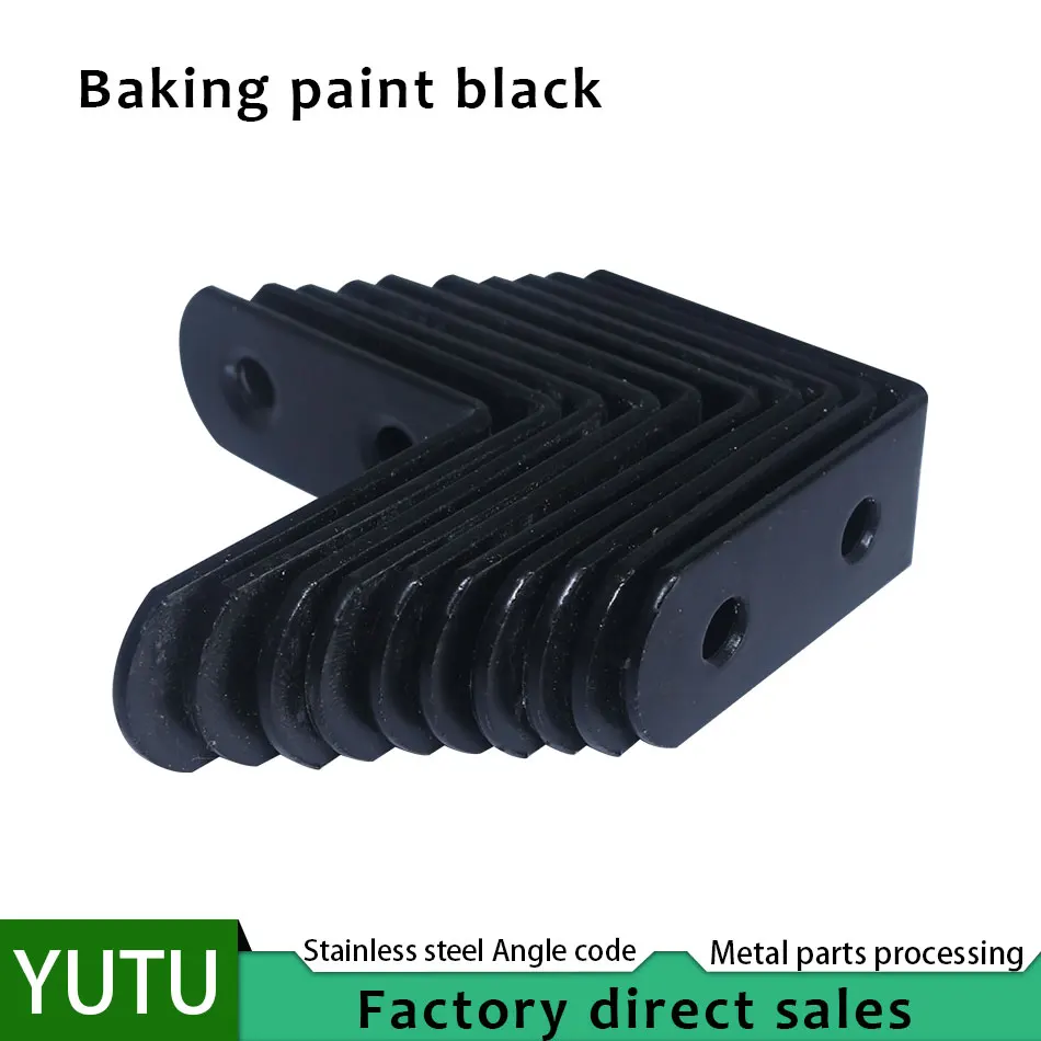 

Black stainless steel Angle code 90 degree right Angle L-shaped triangle iron support laminate table and chair furniture hardwar