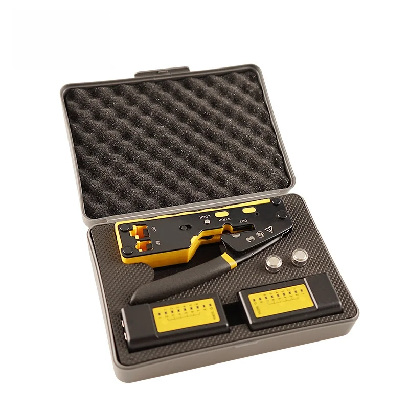 

Multifunction Network Cable Crimping Tool Set with Tester Cat5 Cat6 Cat7 Pass Through RJ45 RJ11 Crimper Kit for Home Wiring Repa