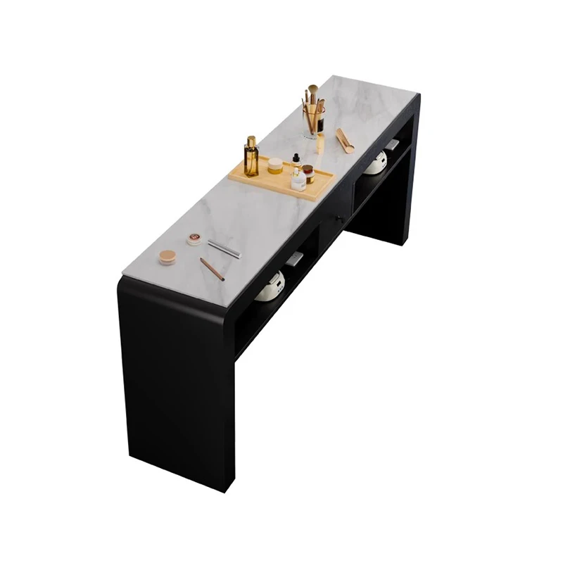 zf-Profesional Marble Top Nail Table With Vent Luxury Modern Minimalist Nail Desk Premium Trendy Table Manucure Salon Furniture%