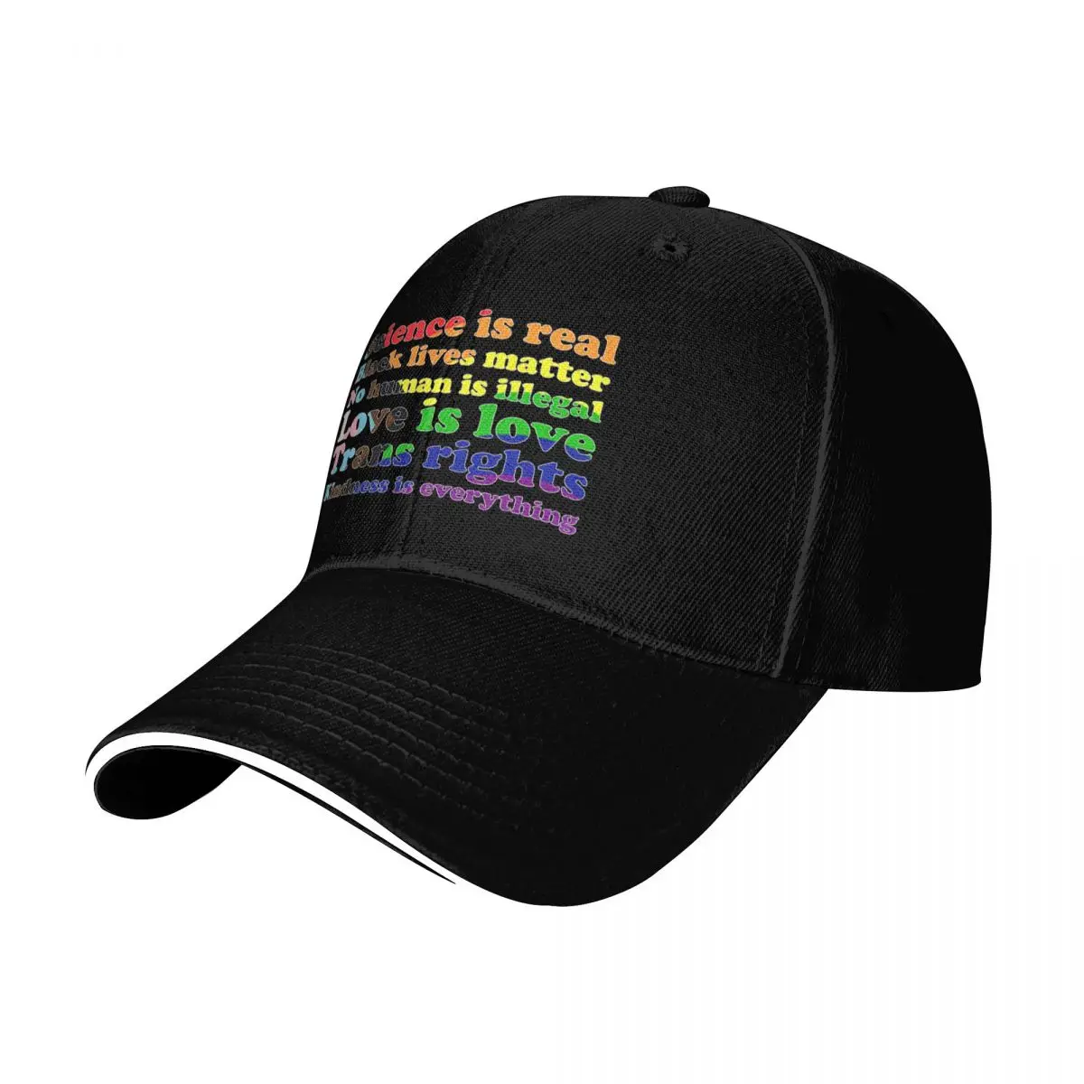 Progress Pride Flag Science is real Black lives matter Love is love Trans rights Baseball Cap
