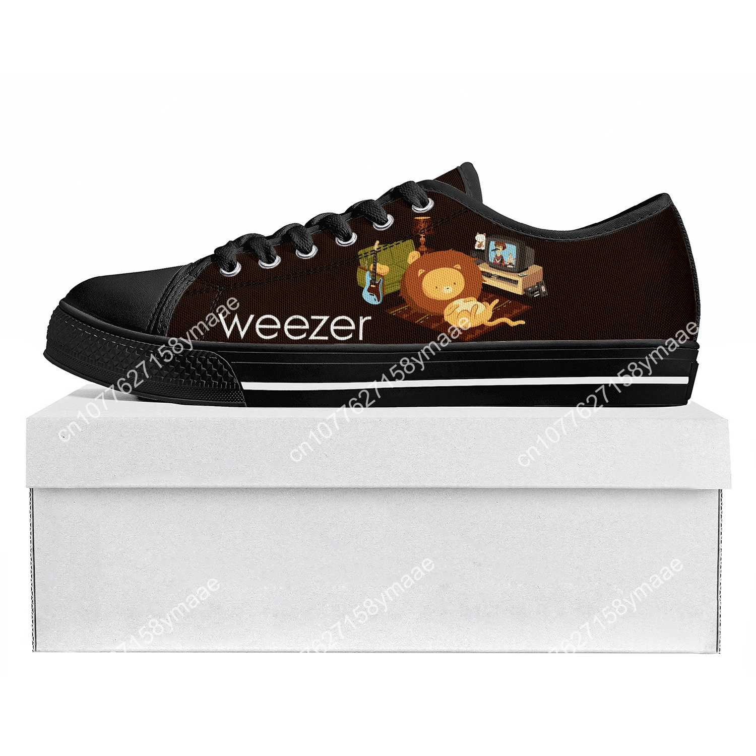 Weezer Pop Rock Band Low Top High Quality Sneakers Mens Womens Teenager Canvas Sneaker  Prode Casual Couple Shoes Custom Shoe