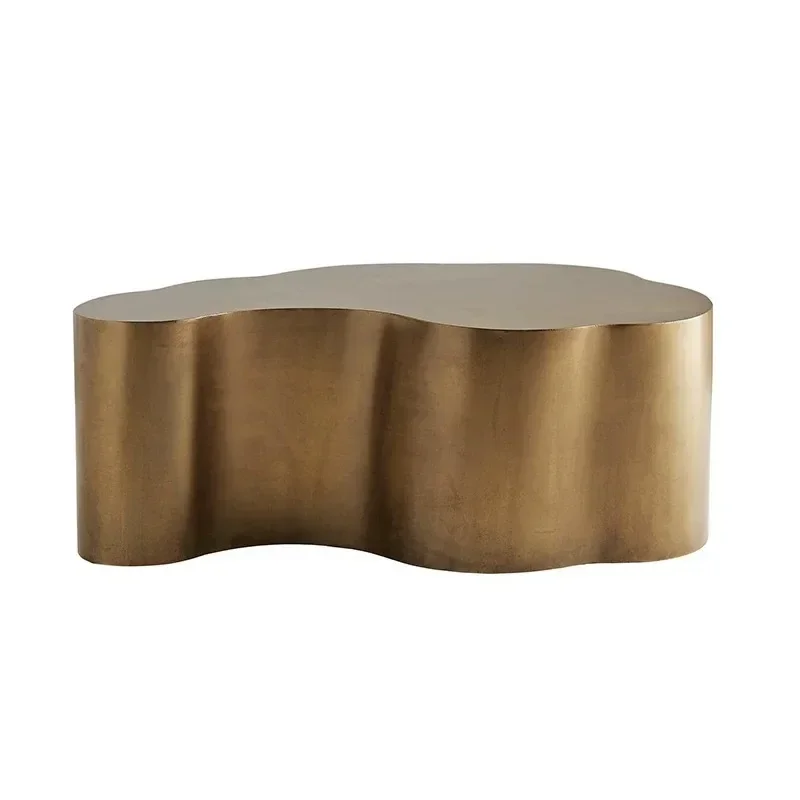 Italian light luxury design stainless steel coffee table soft decoration designer hotel homestay home creative living room