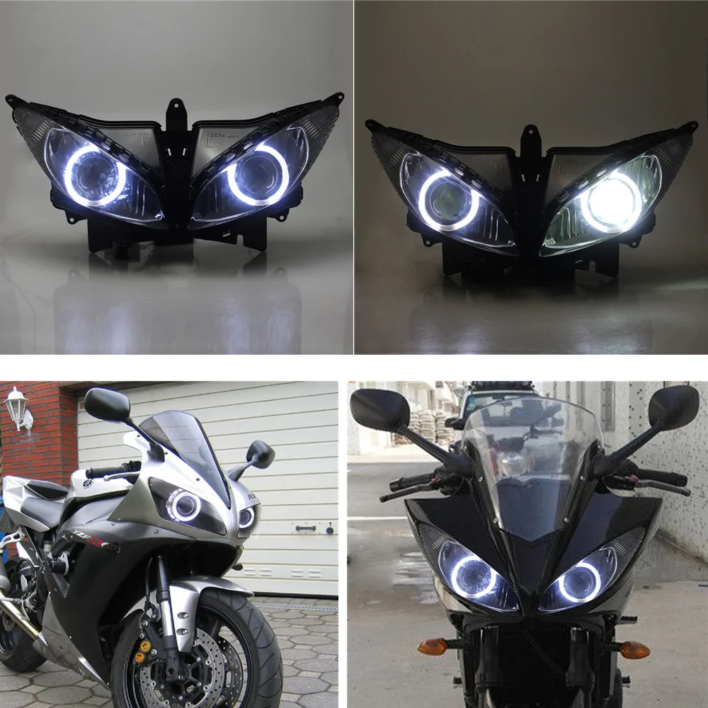 

Motorcycle Headlight Custom LED Head Light Lamp HID Projector Headlight Assembly For YAMAHA FZ6S 2003-2009 luces led para moto
