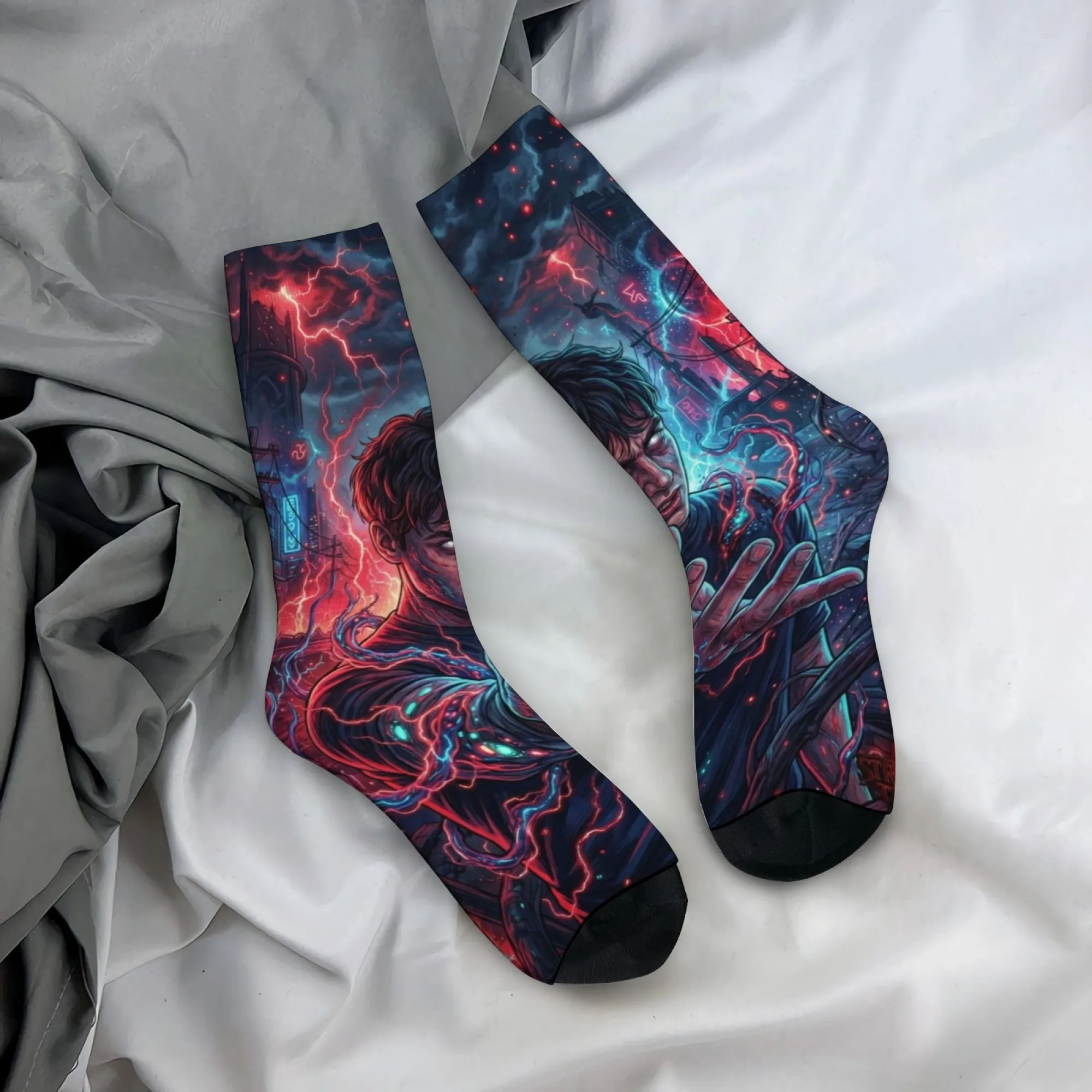 

Носки Will Byers Anime Happy Socks, забавные мужские носки в стиле Харадзюку, повседневные спортивные модные носки, необычные уличные носки в стиле хип-хоп
