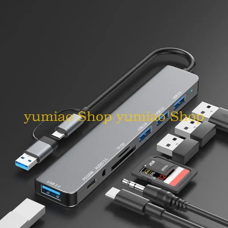 587B Multiport USB C Hub Adapter 5 Styles for PC Laptop Tablet Phone Charging/Data