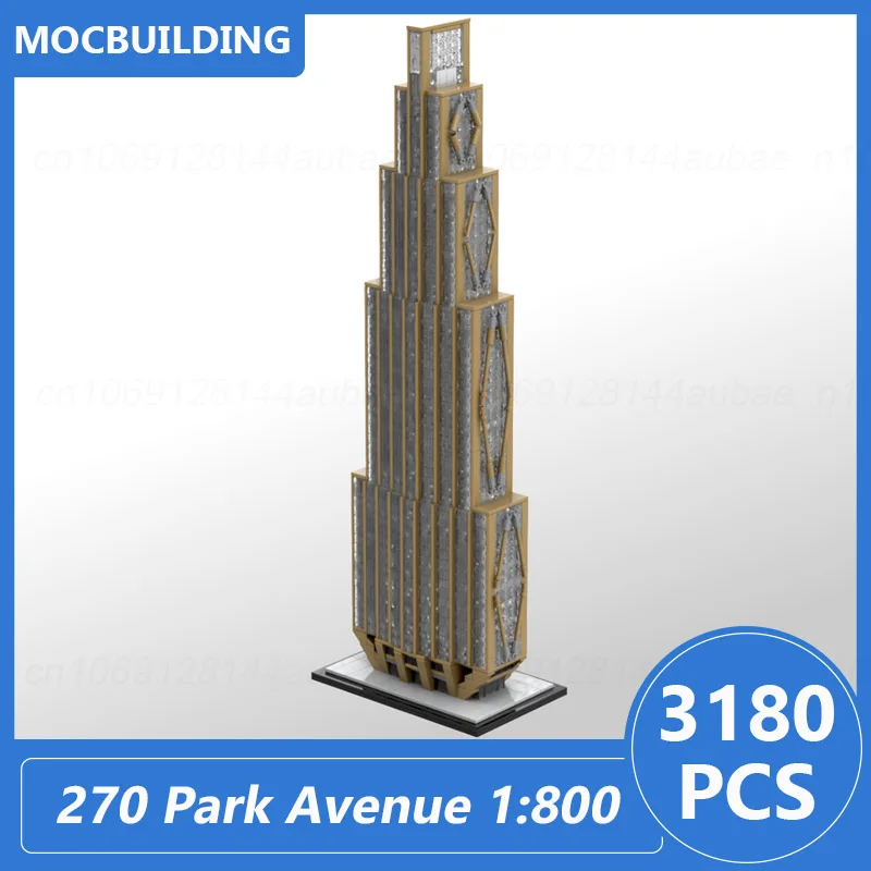 

270 Park Avenue 1:800 Scale JPMorgan Chase Building New York Model Moc Building Blocks Diy Assemble Bricks Toys Gifts 3180PCS