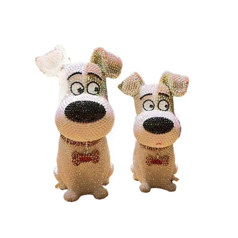 

Rhinestone Encrusted Dog Figurine Crystal Puppy Coin Deposit Jar Mosaic Animal Sculpture Blinged Mosaic Home Ornament Kids Gift