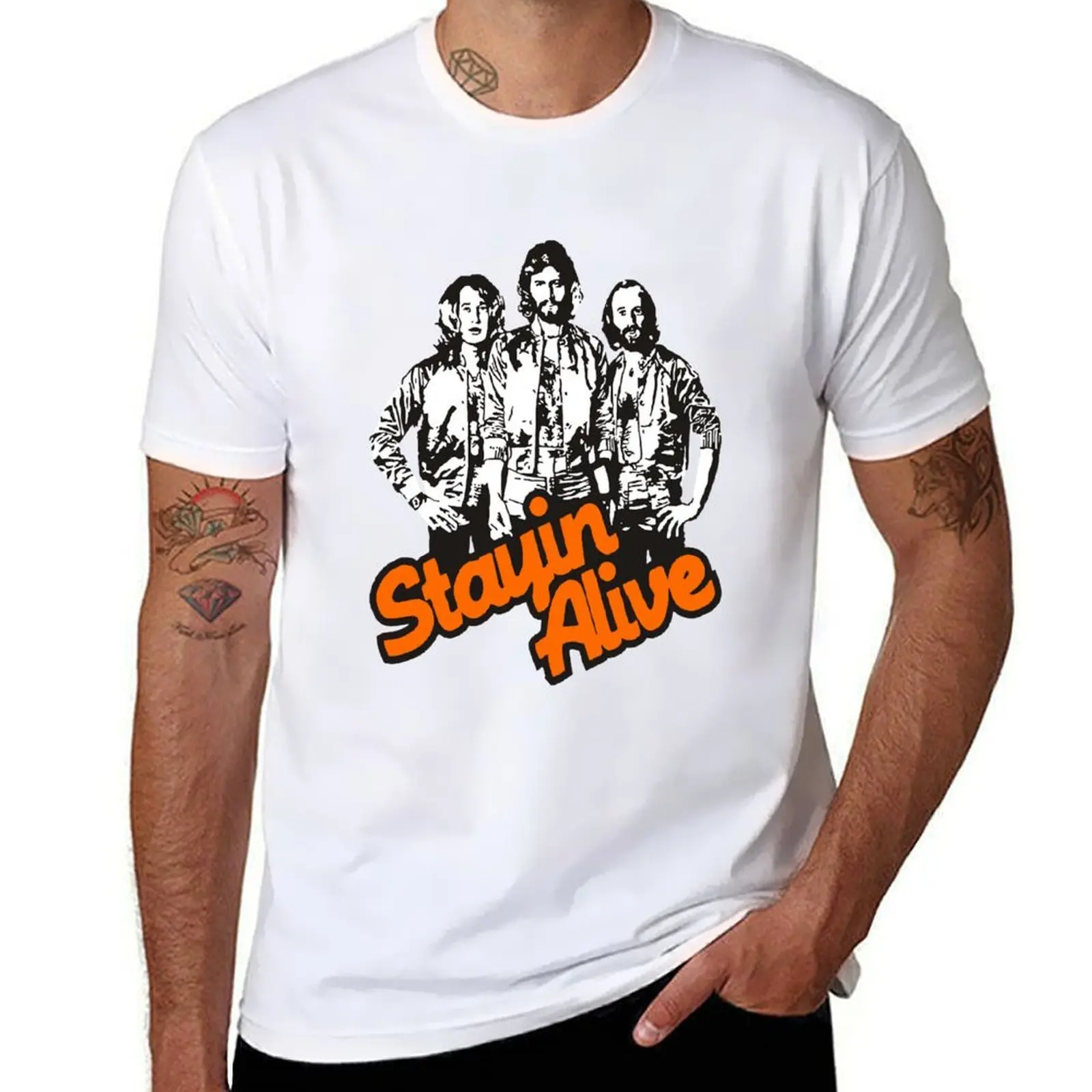 Ce génial Bee Gees rester en vivant T-Shirt homme t-shirts de haute qualité marque de luxe coton T-Shirt homme T-Shirt
